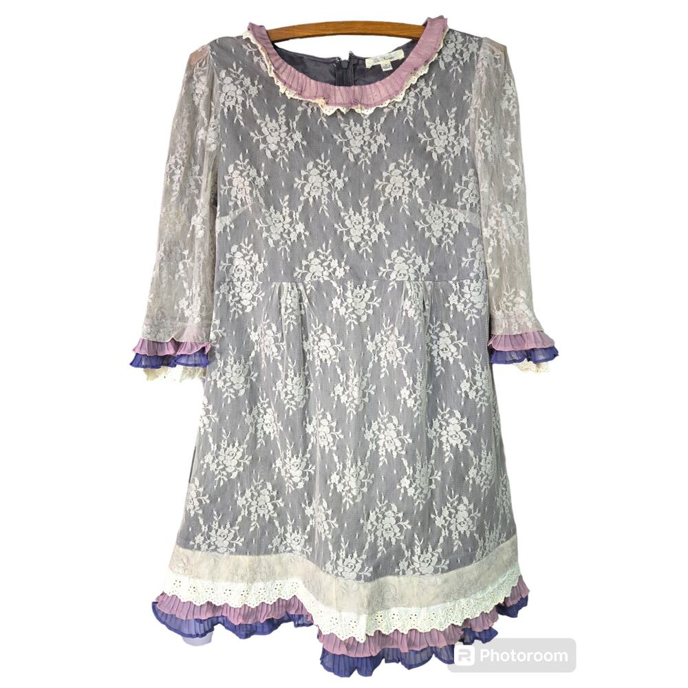 Trinity | Lace and Ruffle Baby Doll Dress | Size Medium
